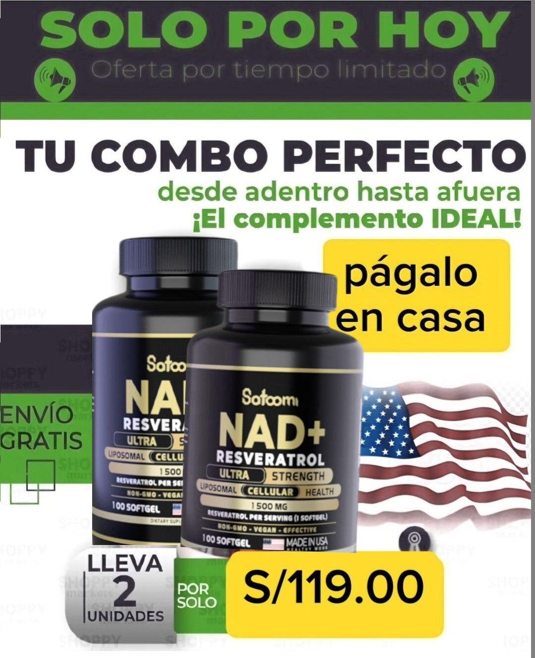 Nad+ Resveratrol Sotoomi (100 capsulas) U.S.A