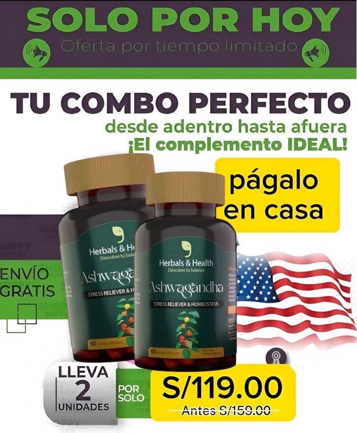 Ashwagandha Herbal & Health (60 capsulas - 500mg) U.S.A