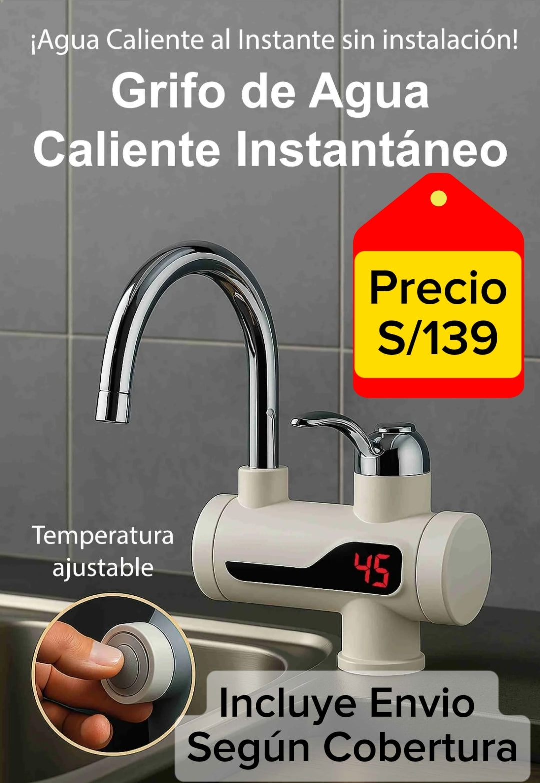 GRIFO DE AGUA CALENTADOR ELECTRICO